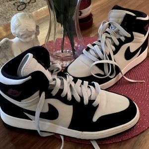 Women’s black and white Air Jordan’s , worn once.